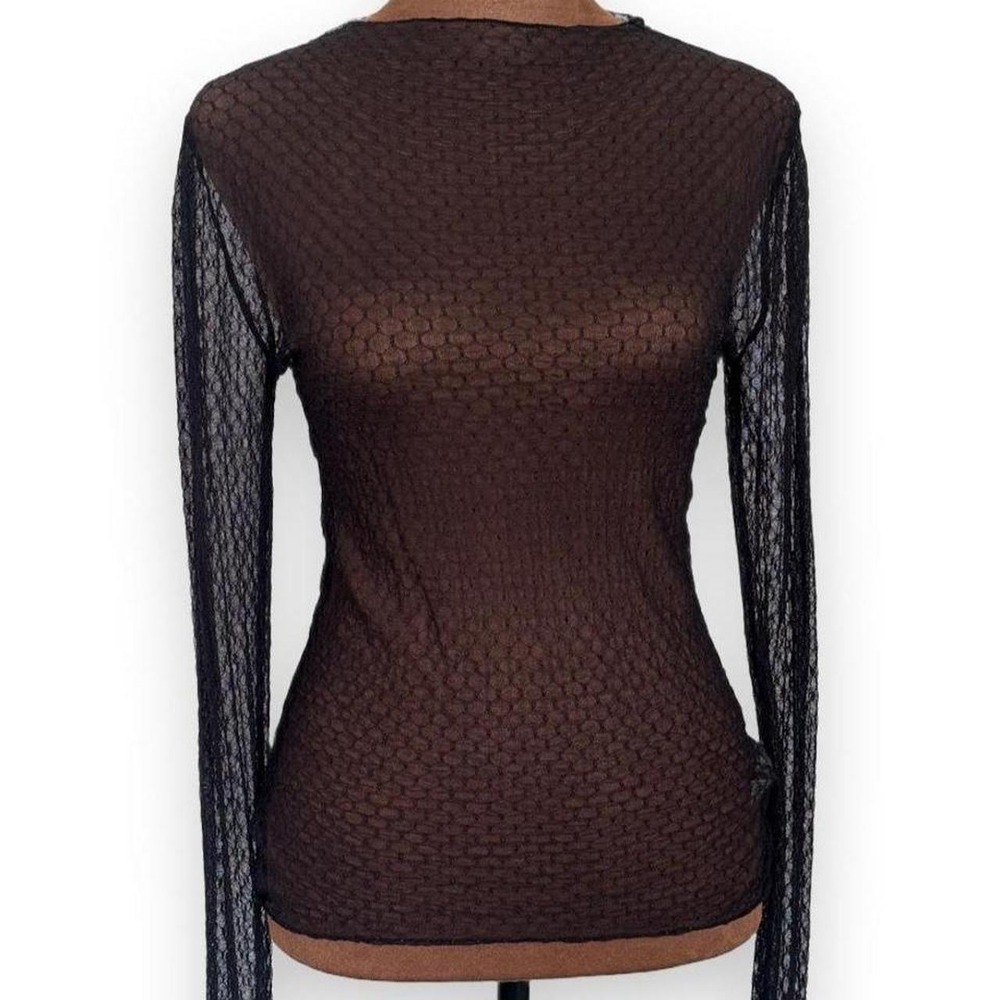 Free People "Minding my Business" Sheer Mesh Long Sleeve Top